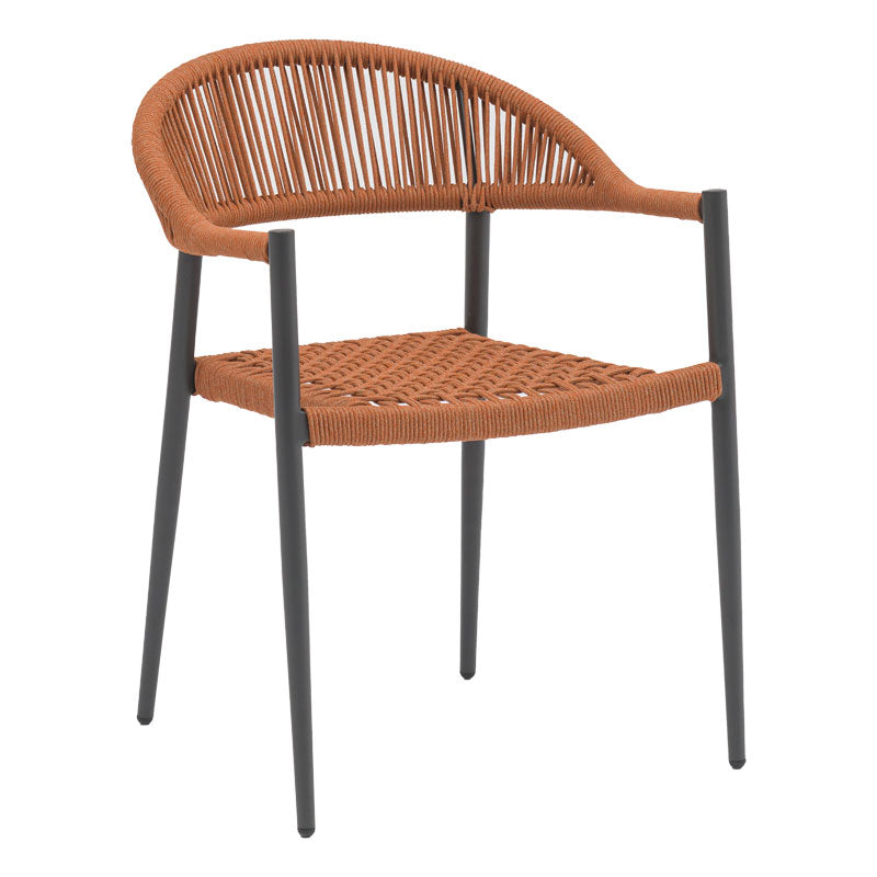 Фотьойл Freiburg алуминий черен-въже естествено-тухла цвят57/59/77см