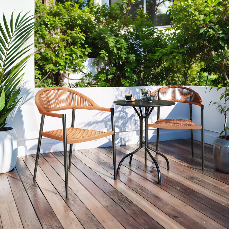 Фотьойл Freiburg алуминий черен-въже естествено-тухла цвят57/59/77см