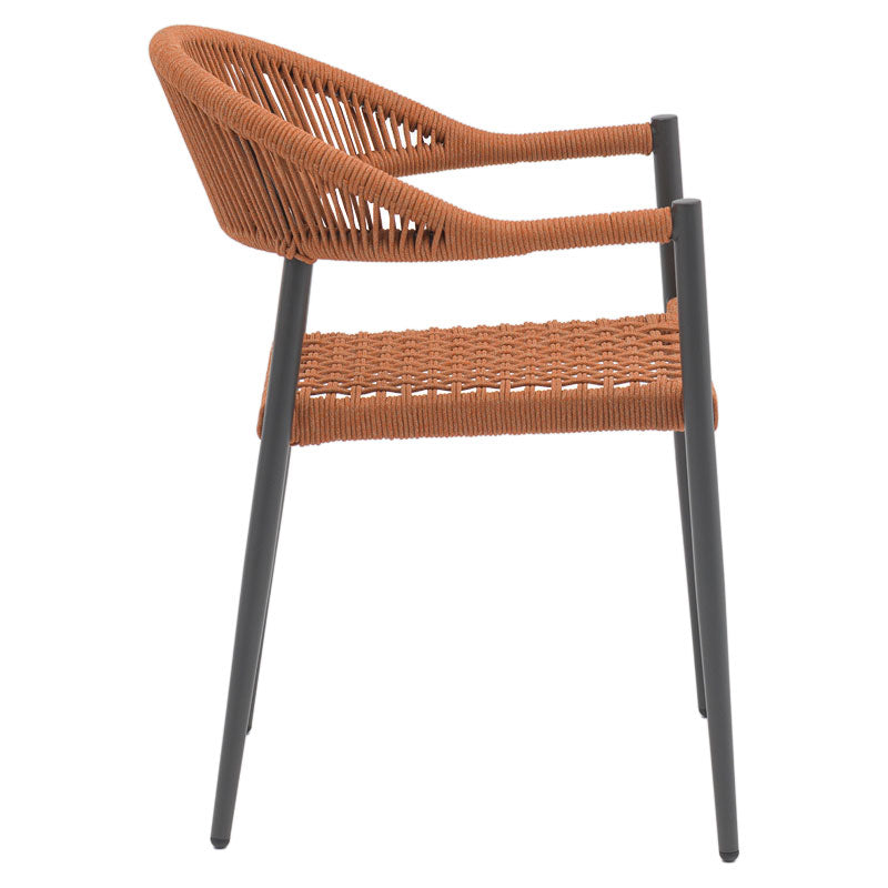 Фотьойл Freiburg алуминий черен-въже естествено-тухла цвят57/59/77см