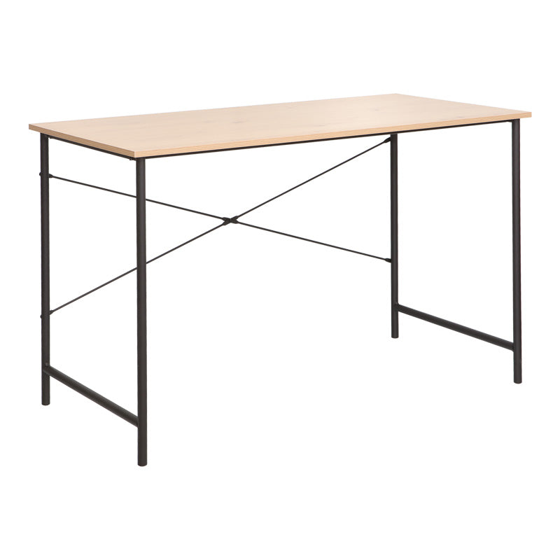 Работно бюро senzia в естествен цвят с черен метал 120x60x75см