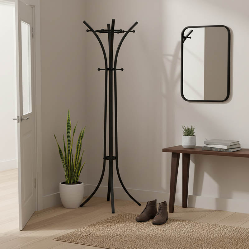 Метална стойка за дрехи Zensine в черен нюанс 51x63x175см