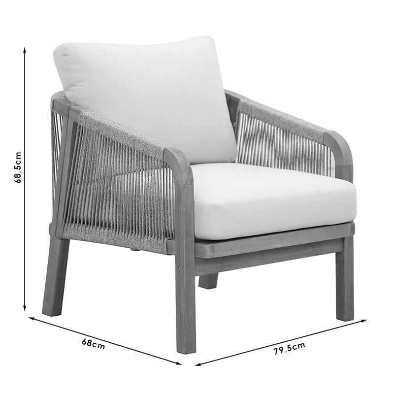 Малибу градински комплект масивно акациево дърво-бежов плат