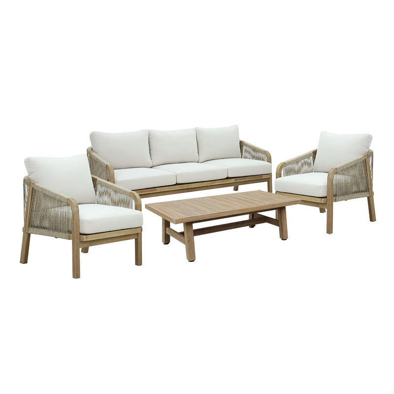 4бр холна гарнитура Malibu дамаска акациево дърво масив