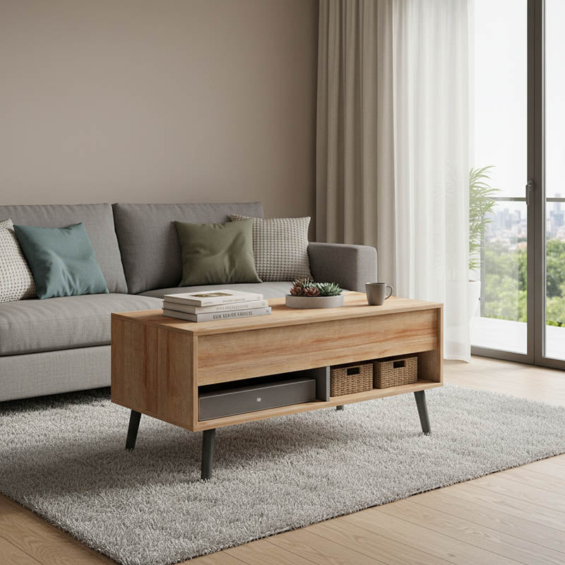 Холна маса Skyfi естествено-тъмно сиво 100x60x45см