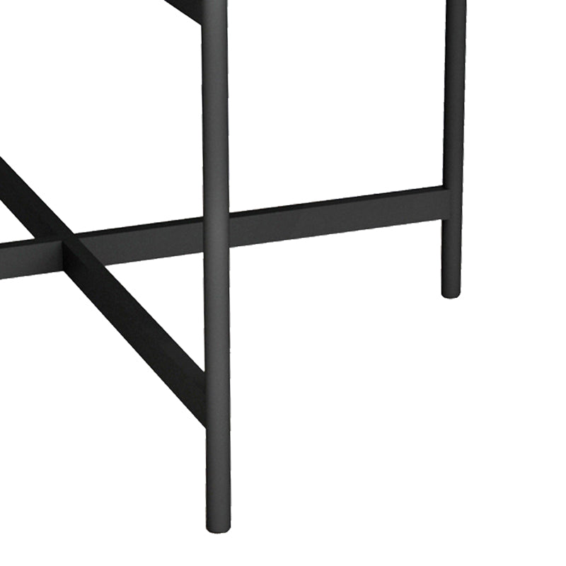 Маса за кафе Aisle черен мрамор меламин-черен метал D80x45cm