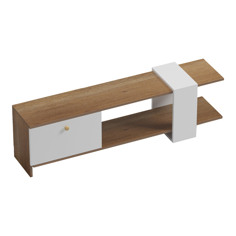 Меламинов тв шкаф Standi в естествен бял цвят 120x25x36.8cm