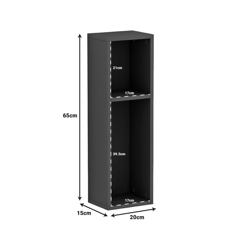 Стенен рафт Racks сив цвят  20x15x65см