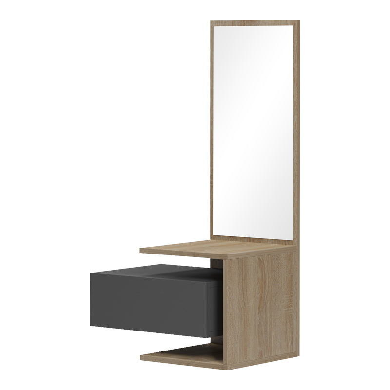 Тоалетка стенна Кendi с огледало, в сиво-сонома покритие 49,1x31,3x90 cm