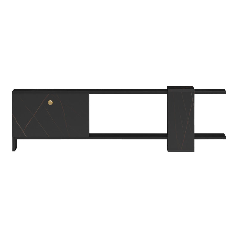 Тв шкаф Standi в черно-черен мраморен нюанс 120x25x36.8cm