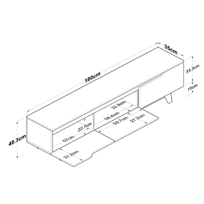 ТВ шкаф Kasandra в бежов мрамор-сонома нюанс 180x35x48.5см