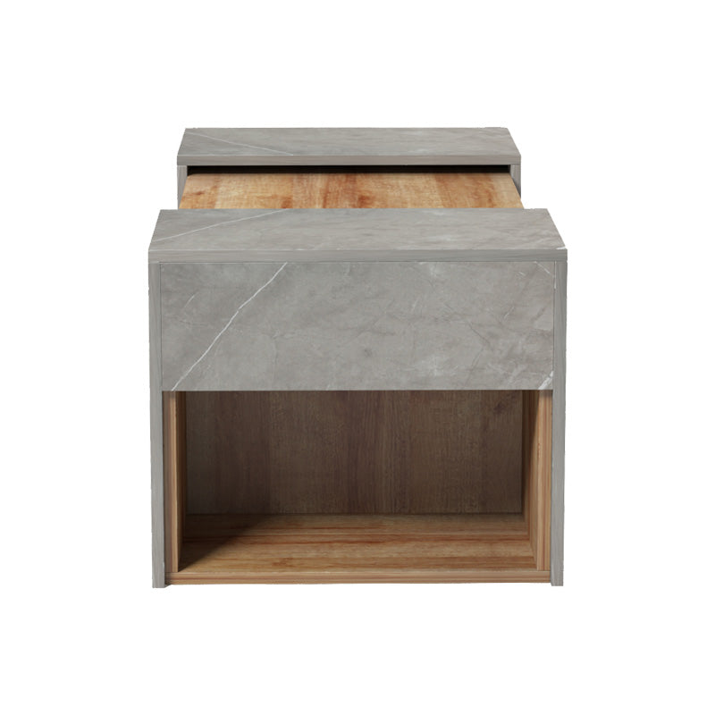 Mасичка за кафе Morfi 3части в дъбово-бежов мраморен нюанс 105x45x37см