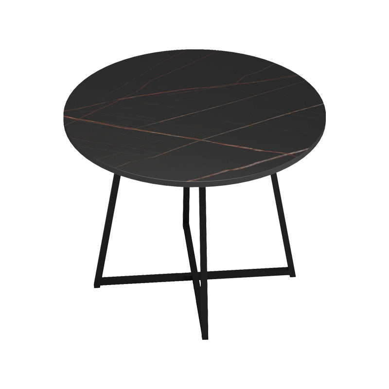 Маса Sarah с цвят черен мрамор с черни метални крака d100x76см