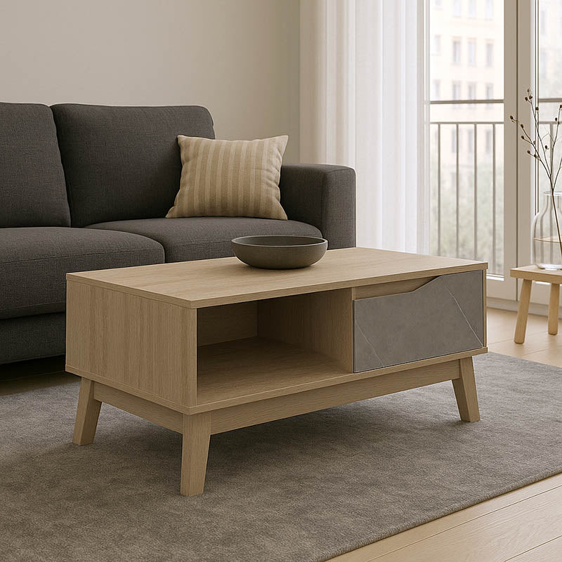 Холна маса judas в бежов нюанс мрамор-сонома 90x45x38.5cm