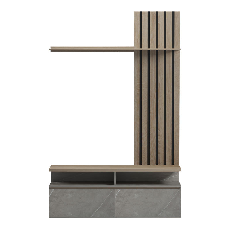 Холна гарнитура Perlento бежов мрамор нюанс и цвят сонома 140x41x219,5см