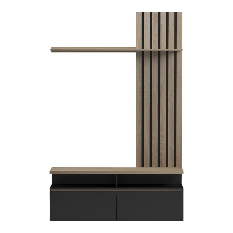 Холна гарнитура Perlento в черно и цвят сонома 140x41x219.5см