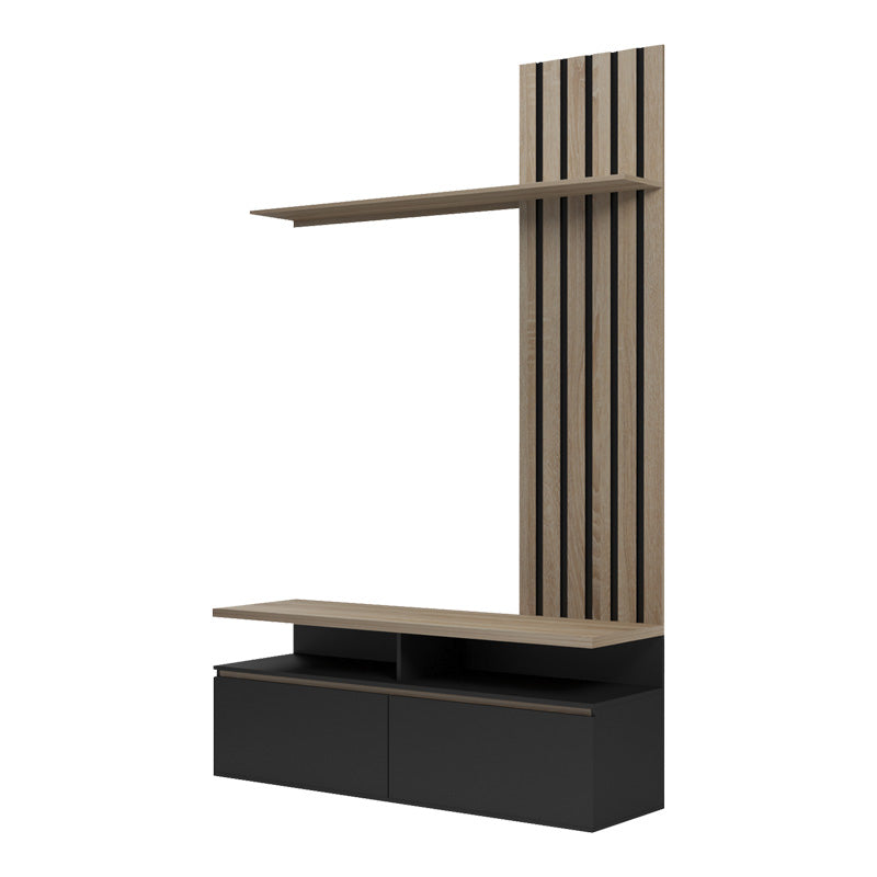 Холна гарнитура Perlento в черно и цвят сонома 140x41x219.5см