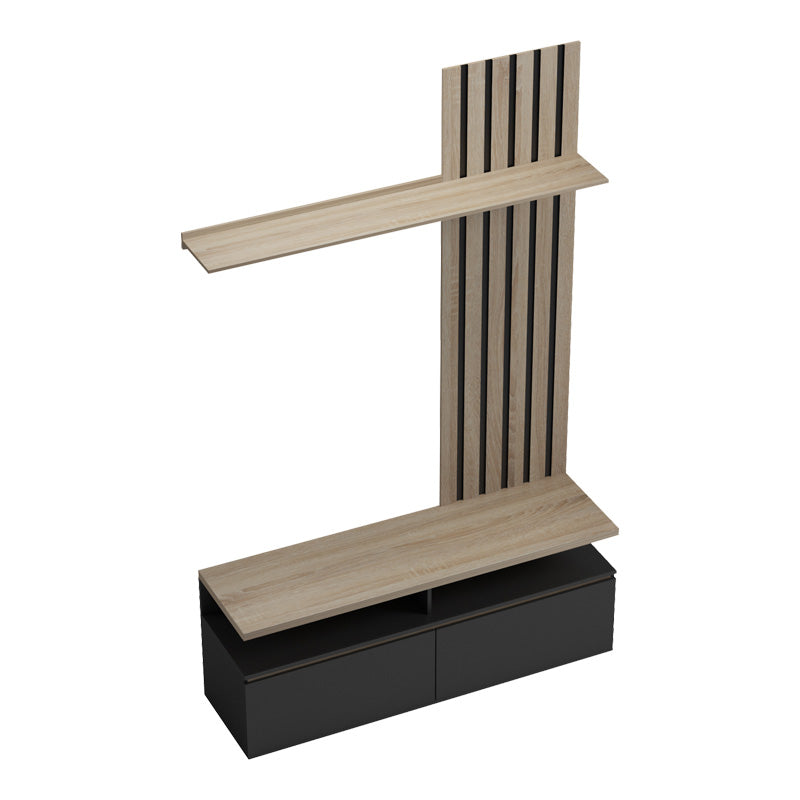 Холна гарнитура Perlento в черно и цвят сонома 140x41x219.5см