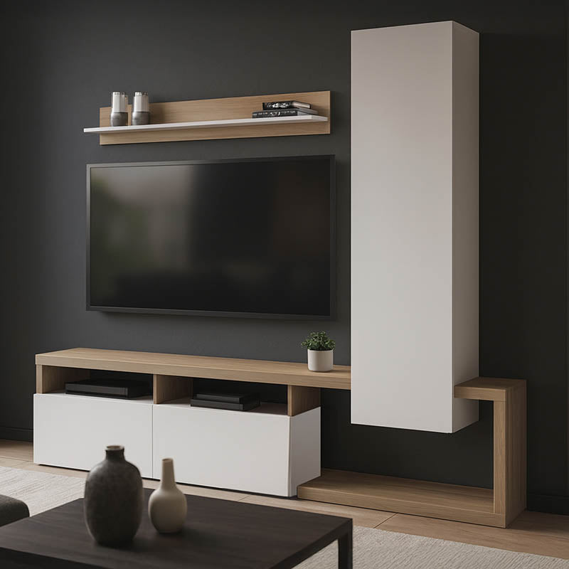 Холна гарнитура Leganto в цвят сонома и бяло 220.5x35x197.5см