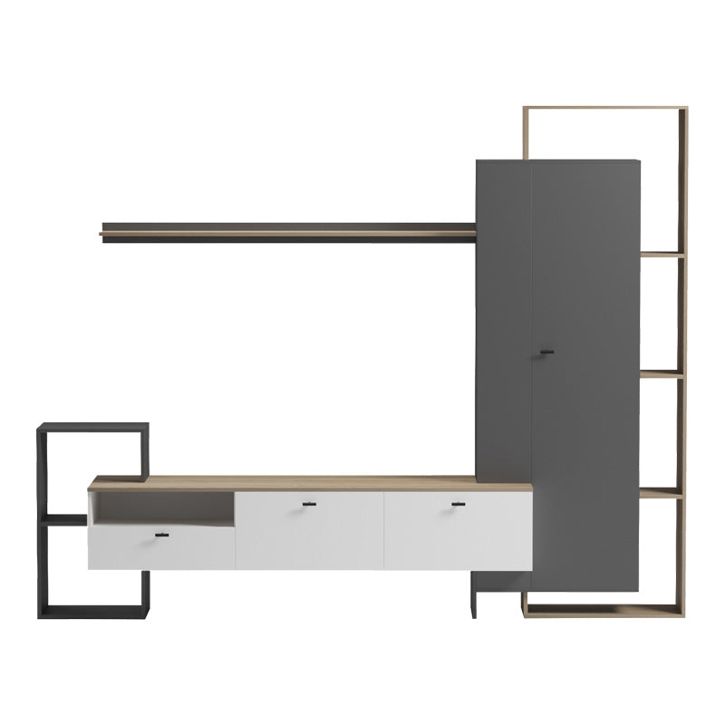 Холна гарнитура Ferefia в цвят сонома / бяло и тъмно сиво 240x45.5x189.5см