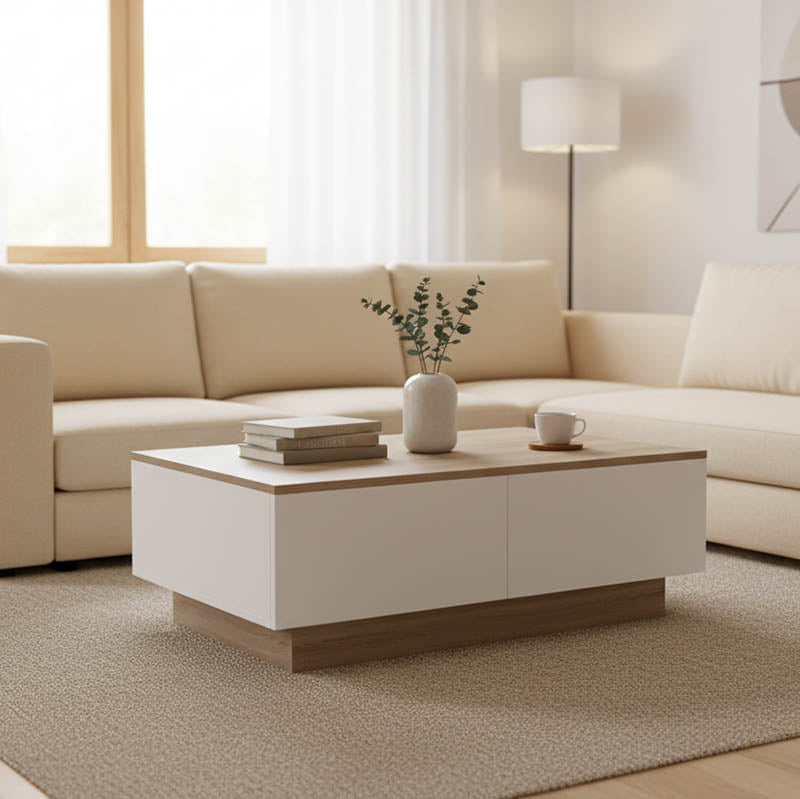 Холна маса Winey в цвят сонома-бял 90x60x31.5cm