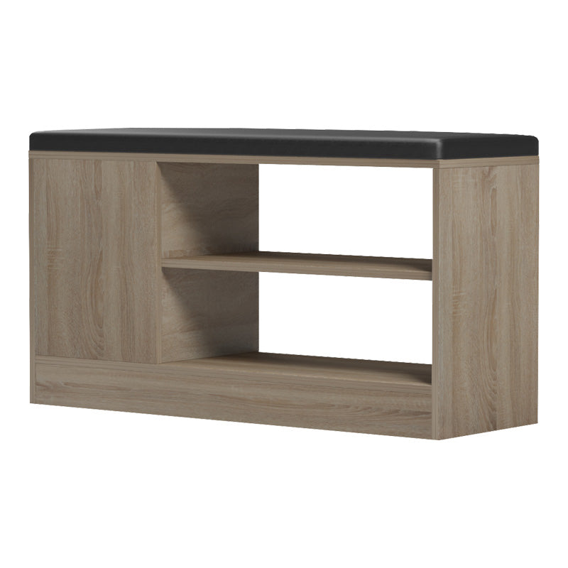 Шкаф за обувки-табуретка Deboule за 8 чифта обувки в цвят сонома-черно 90x30x46см