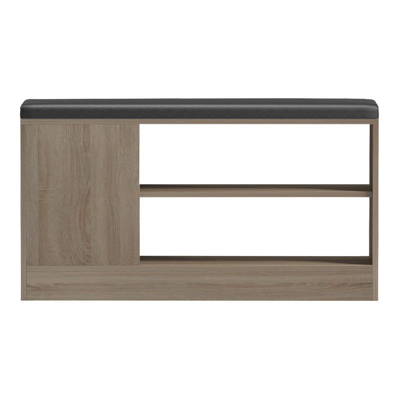 Шкаф за обувки-табуретка Deboule за 8 чифта обувки в цвят сонома-черно 90x30x46см