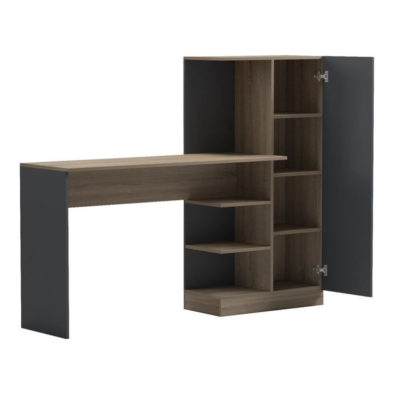 Офис с библиотека и шкаф OFISIO сонома-антрацит 152.3x40x120см