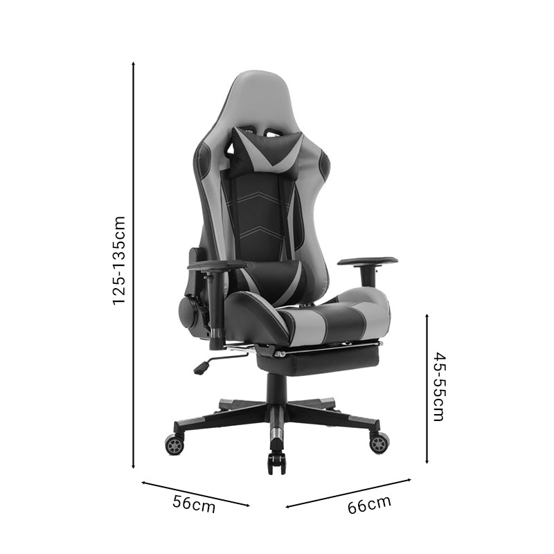 Офис Гейминг стол Zeldo pu черно-червен 66x56x135см