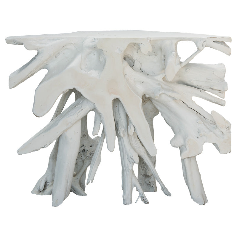 Конзола Lyle ръчно изработена масивна дървесина бяла 100x38x80см