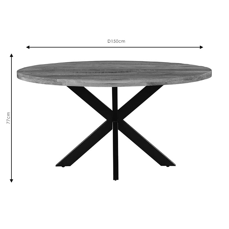 Трапезна маса Royalty орех-черен цвят D150x77см