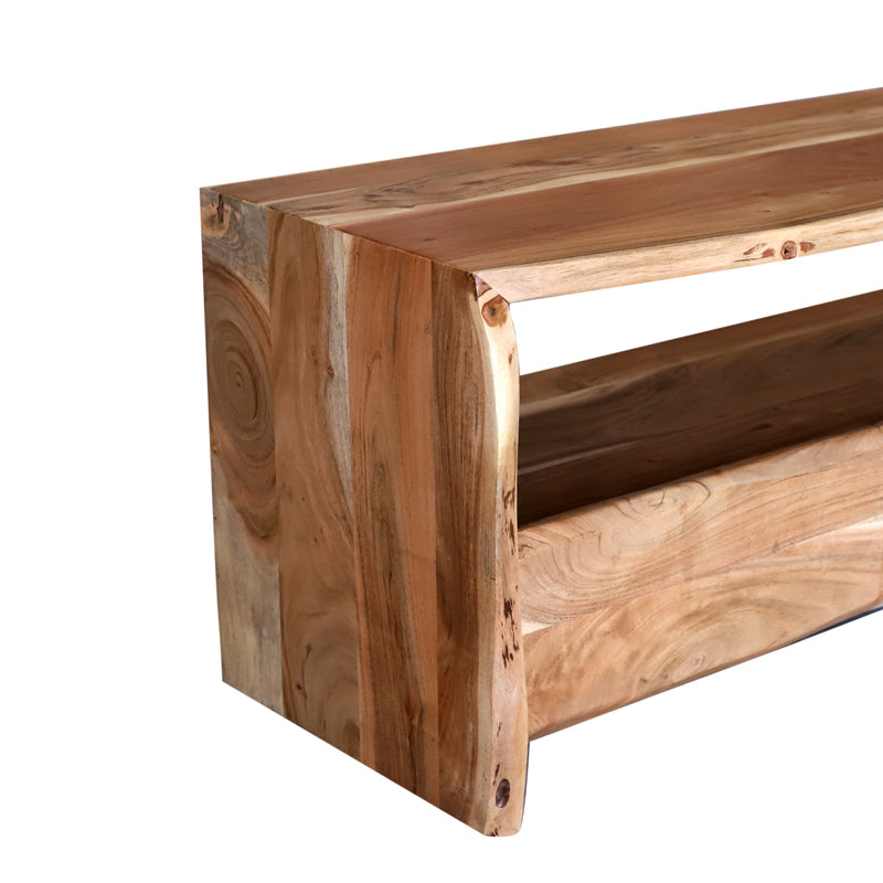 ТВ шкаф Konna масив акациево дърво орех 140x40x45см