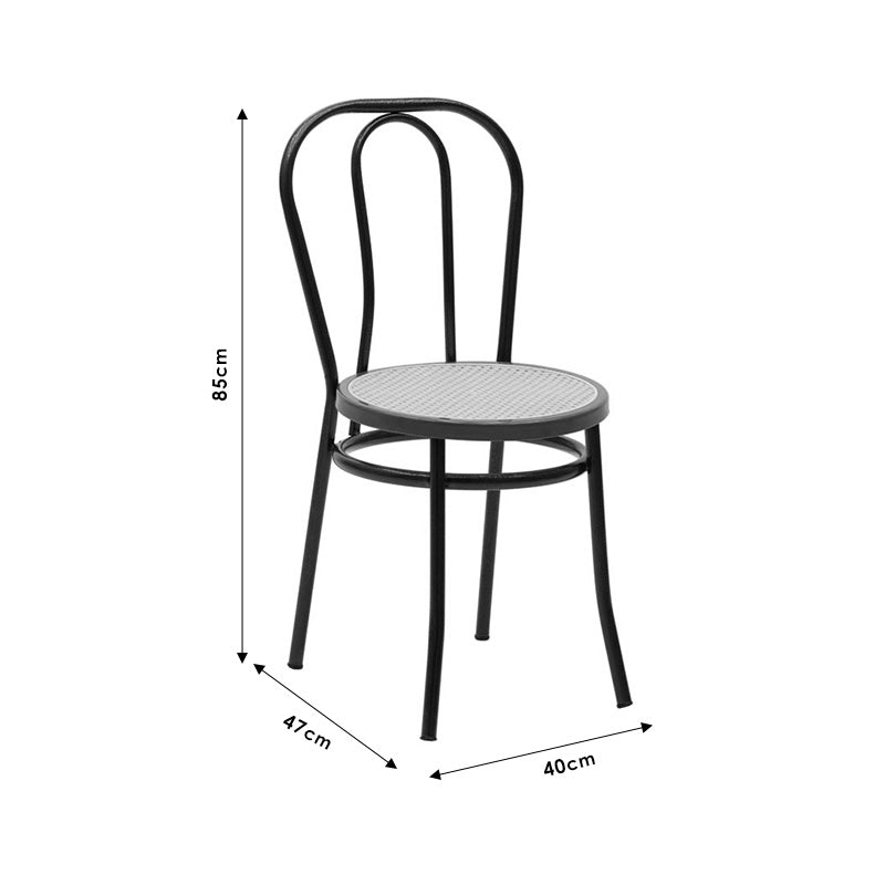 Стол Биен пе ратан бежов-метал бял