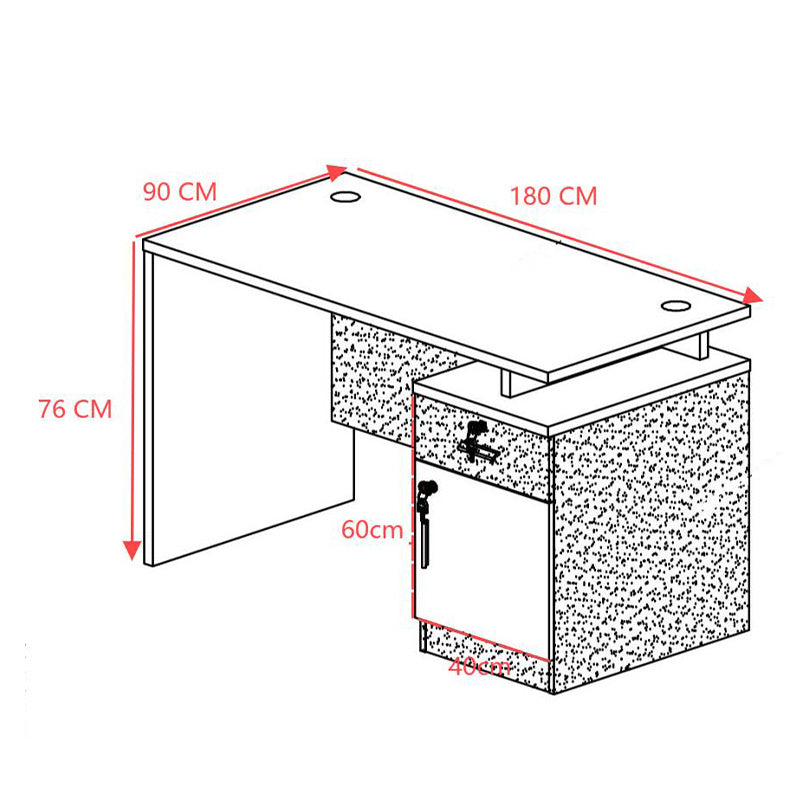 Професионално офис бюро Oscar в цвят орех-тъмно сив 180x90x76см