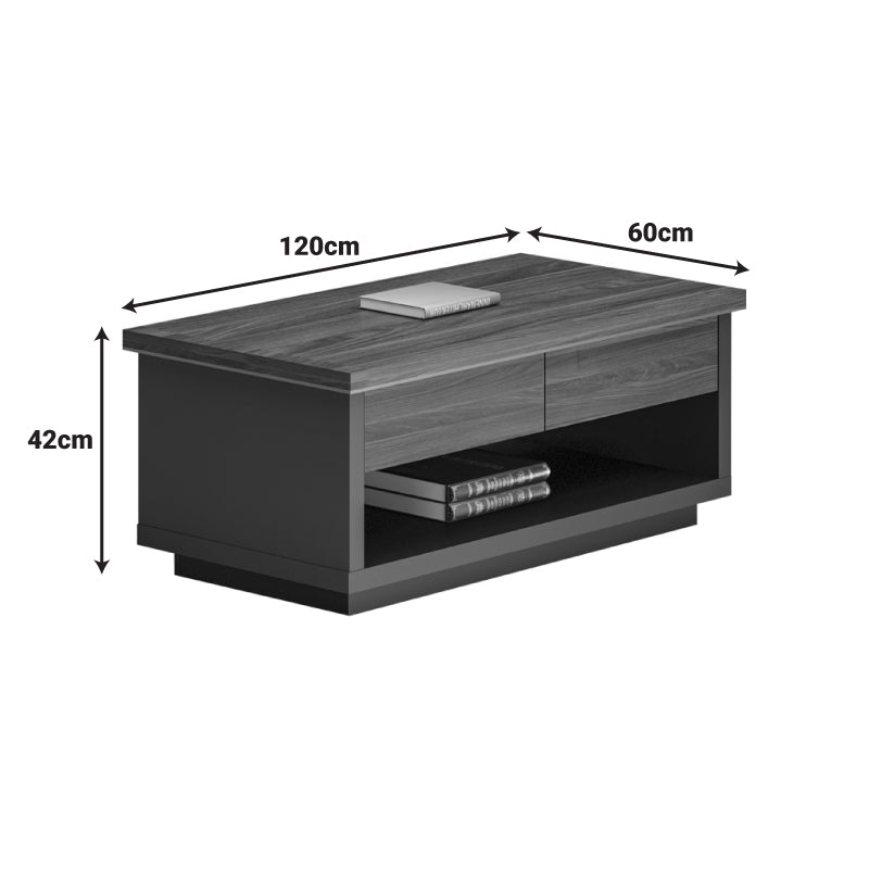 Професионална офис маса Oscar в нюанс орех-антрацит 120x60x42см