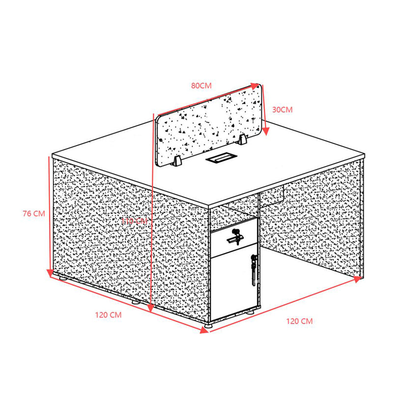 Професионално 2-местно бюро Dakota в нюанс орех-антрацит 120x120x76см