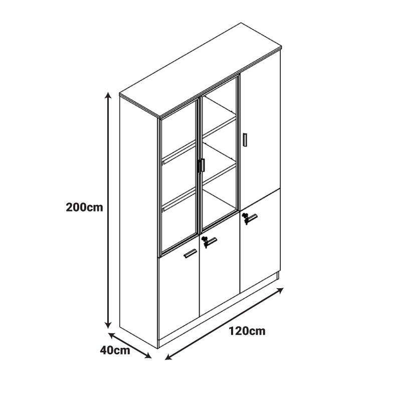 Професионални офис шкафове oscar орех-антрацит 240x40x200см