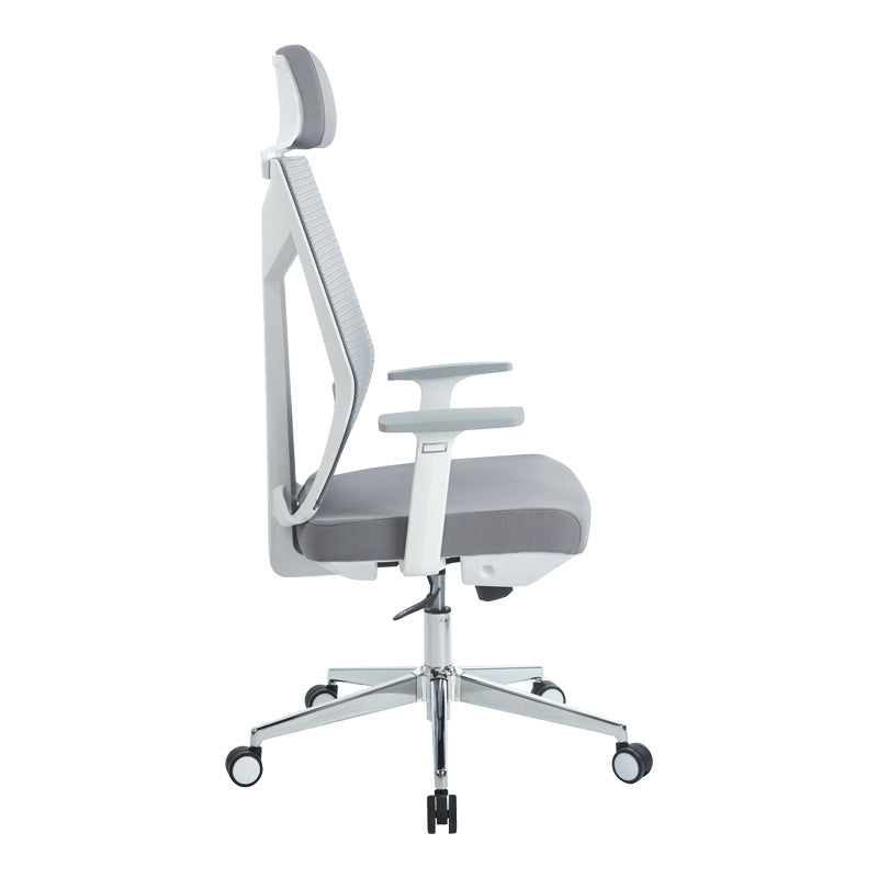 Мениджърски офис стол Commend с дамаска мрежа в сив цвят 50 см. Ширина: 50,50 см. Височина: 114/124 см