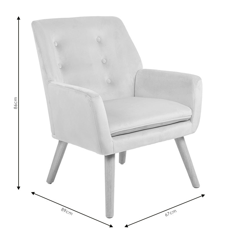 Фотьойл Likable плат сив естествен 67x89x86см