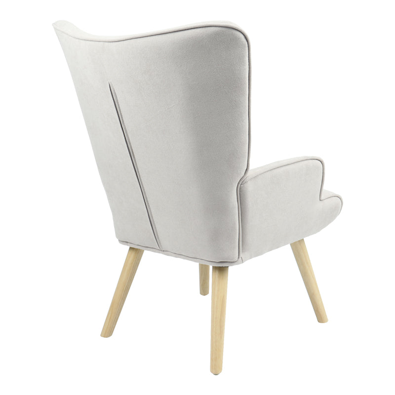 Фотьойл Fluffy плат светло сиво-естествен крак 75x69x96см