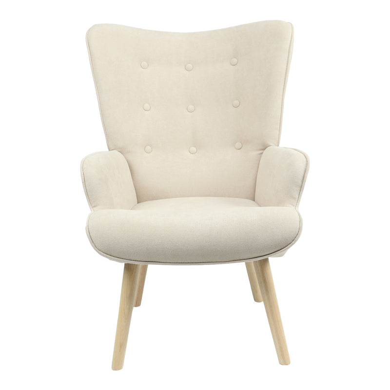 Фотьойл Fluffy бежов плат-естествен крак 75x69x96см