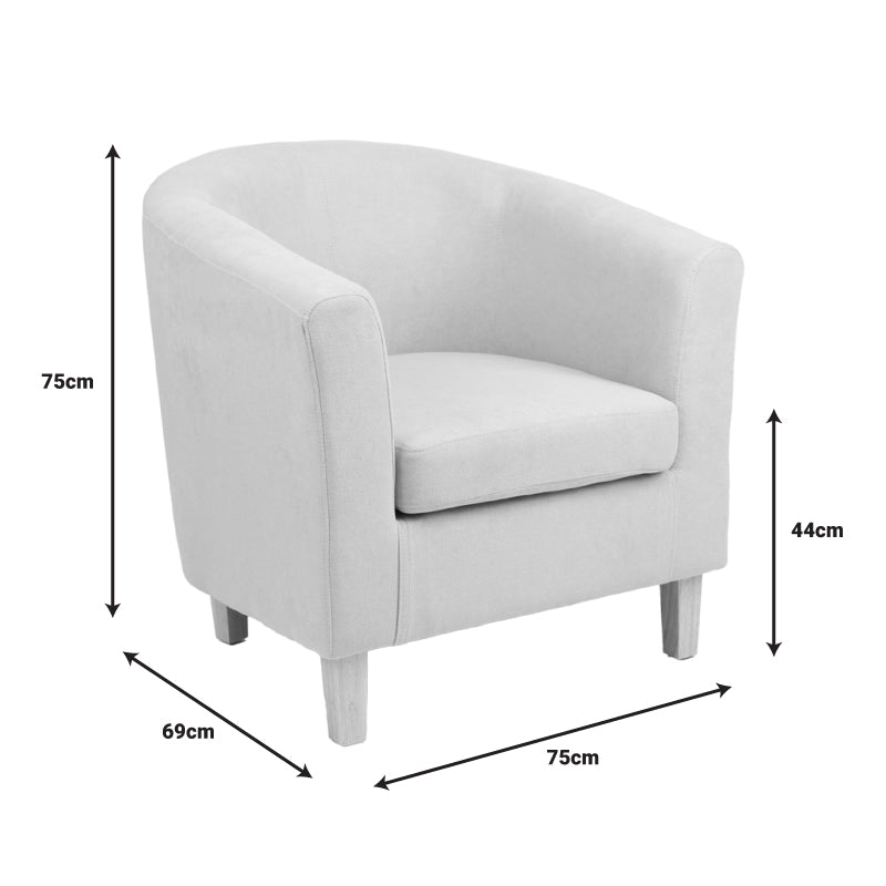 Фотьойл Tronmo крем дамаска и крака от естествено каучуково дърво 75x69x75см