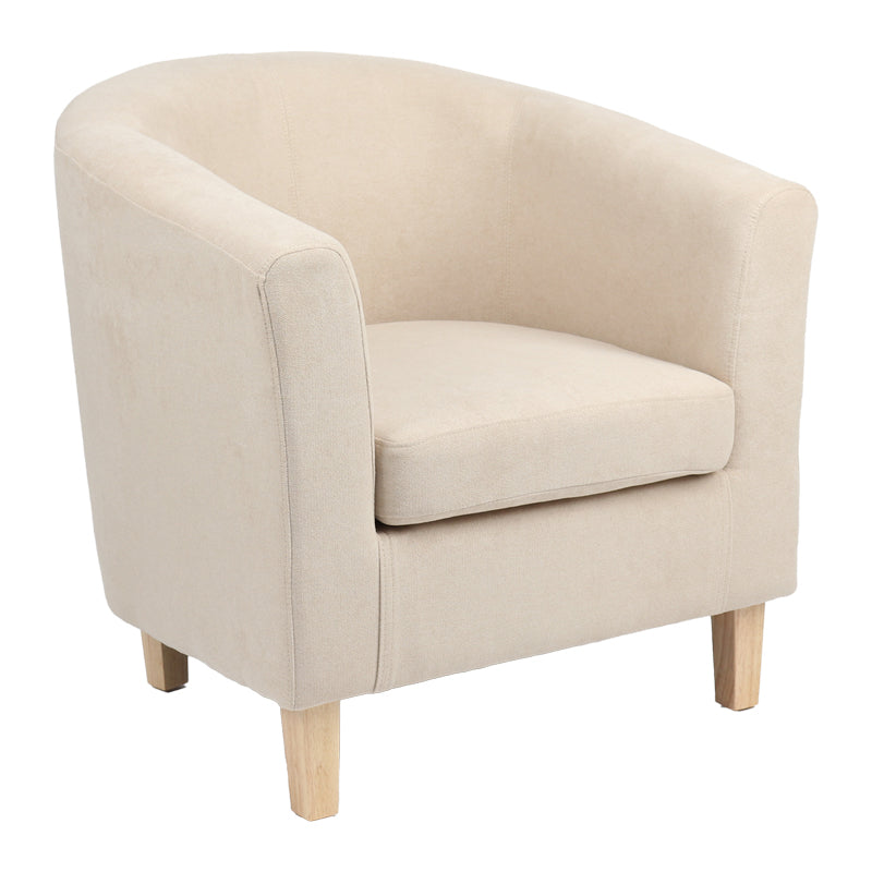 Фотьойл Tronmo крем дамаска и крака от естествено каучуково дърво 75x69x75см