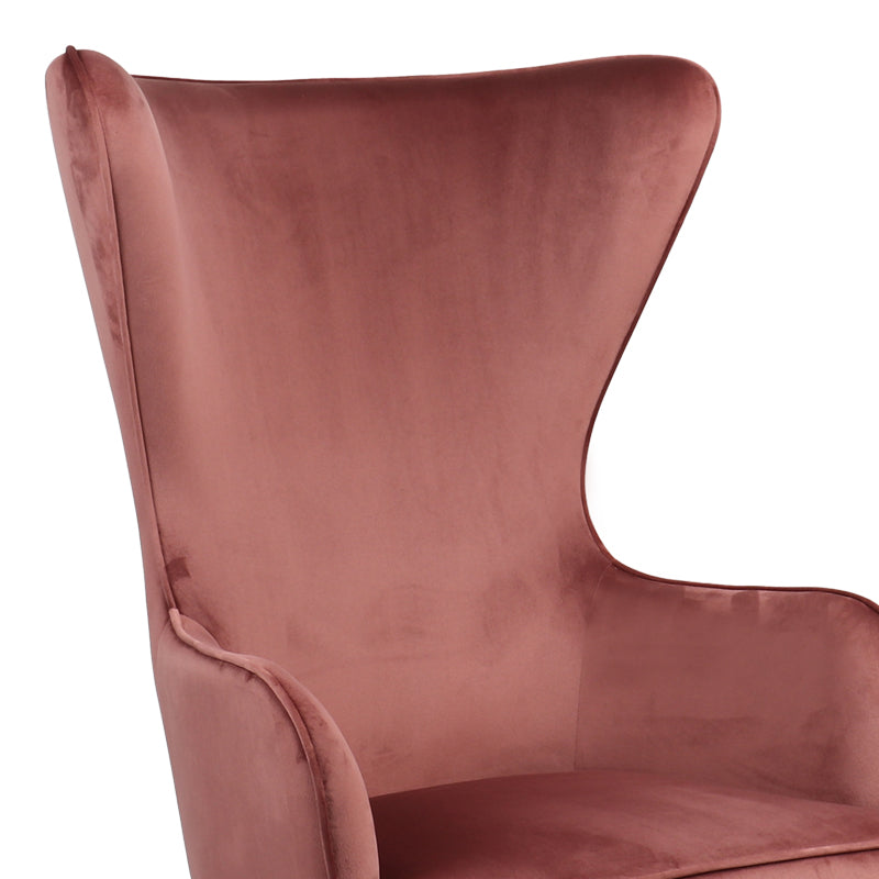 Фотьойл Byfon гнила ябълка кадифе крака каучуково дърво в естествен цвят 76x83x117см