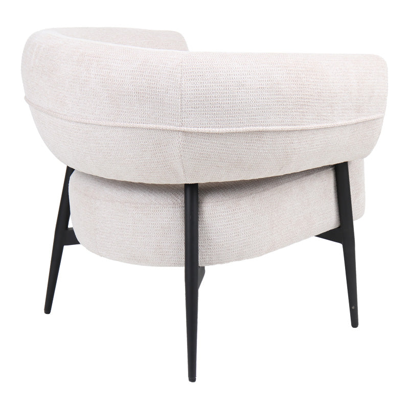 Фотьойл Penfel дамаска крем и черни метални крака 85x72x73см