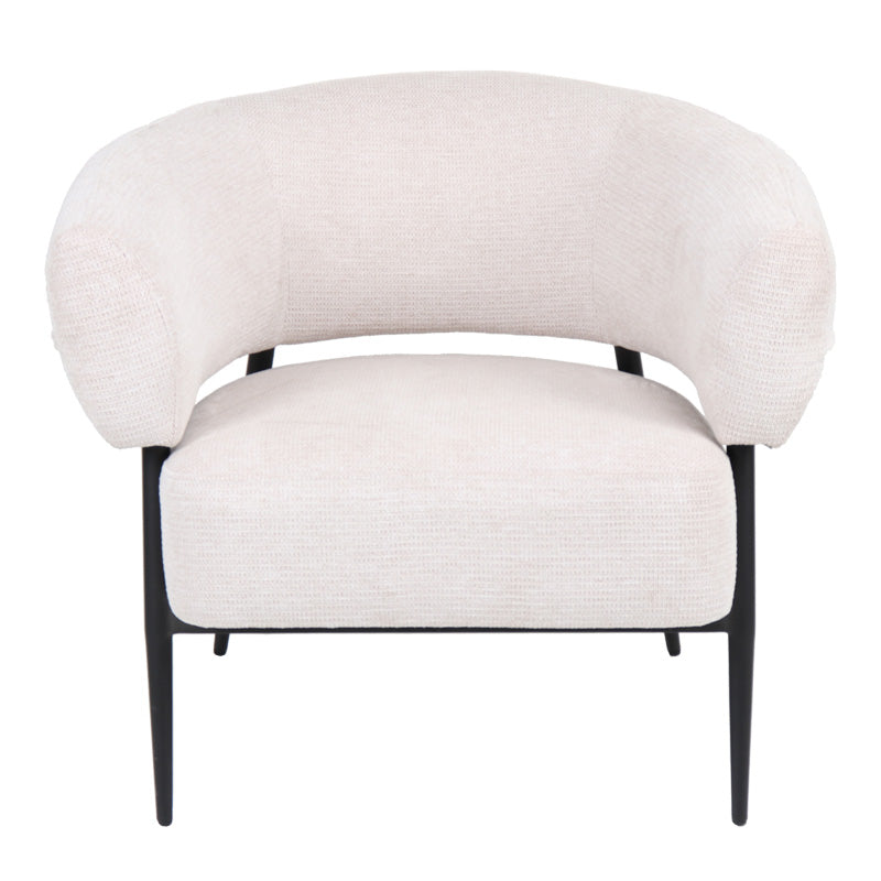 Фотьойл Penfel дамаска крем и черни метални крака 85x72x73см