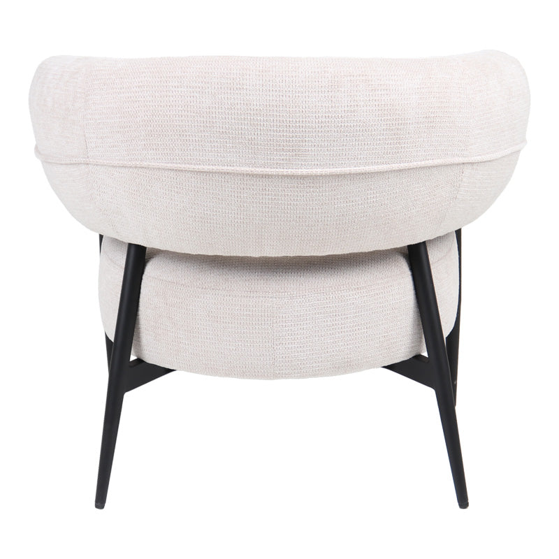 Фотьойл Penfel дамаска крем и черни метални крака 85x72x73см