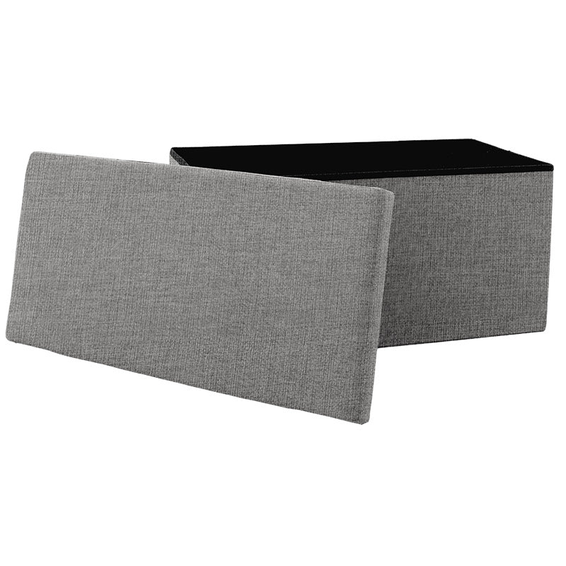 Табуретка-куфар Greatness плат сив 76x38x38см