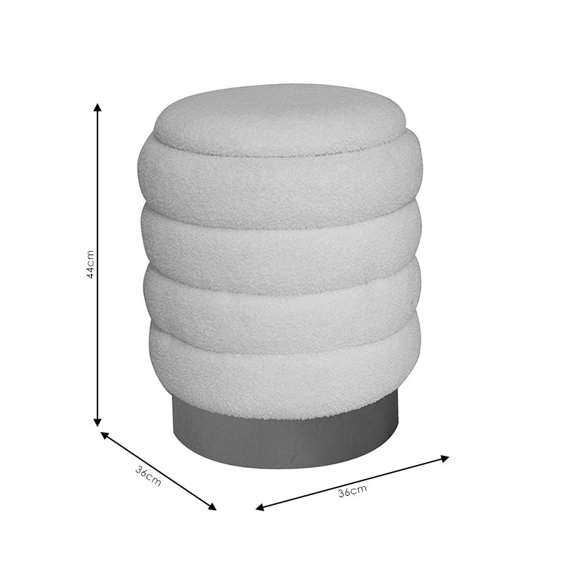 Табуретка-куфар Dazzle букле кремаво-златисто Д36х44см