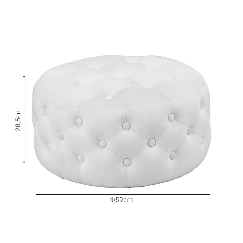 Пуф табуретка Ferdia кадифе крем D59x28.5см