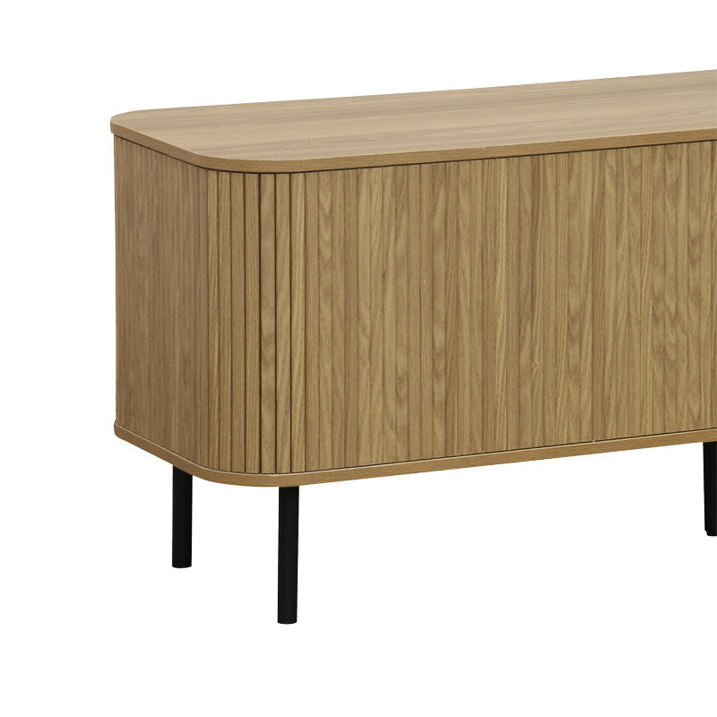 ТВ-Бюфет Scandi MDF естествен цвят с черни метални крака 150x45x57.5cm